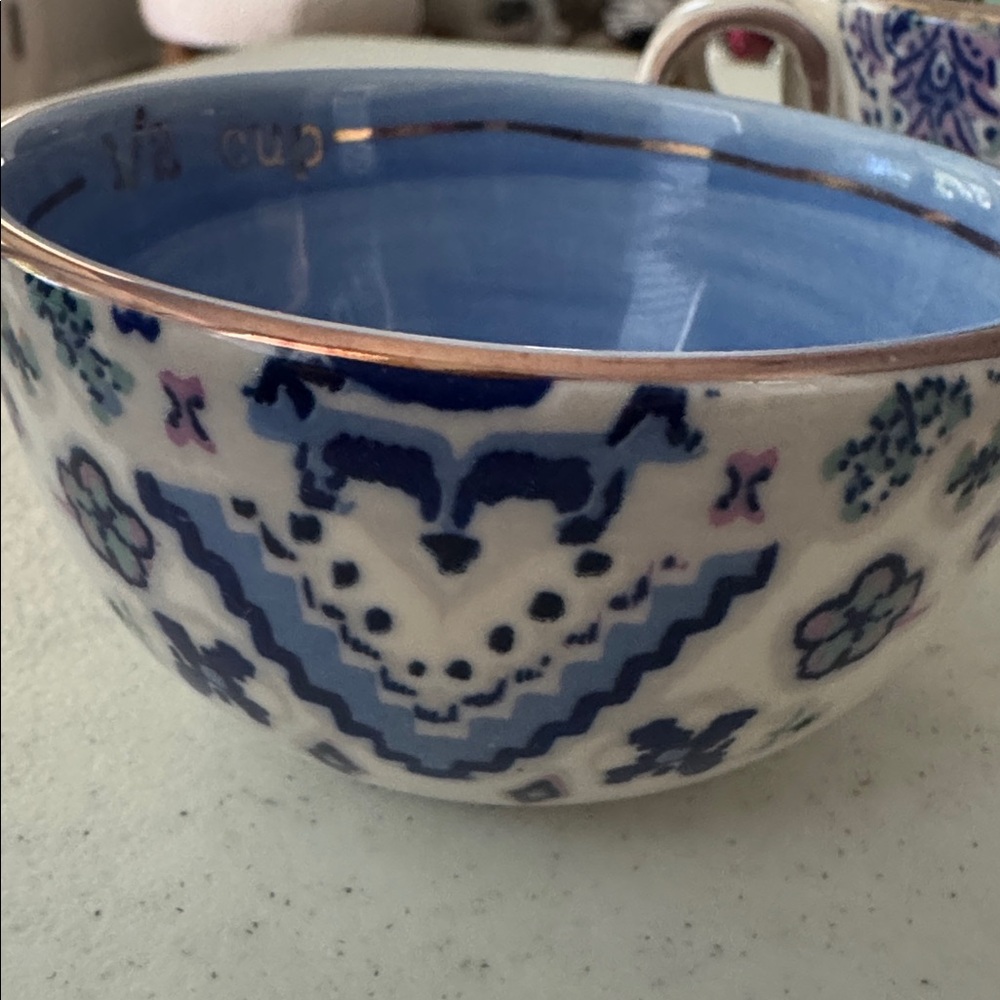 ANTHROPOLOGIE LILIA MEASURING CUPS STONEWARE SET OF 3 - Picture 6 of 7